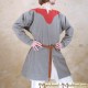 Bliaud viking - Gris col rouge