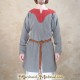 Bliaud viking - Gris col rouge