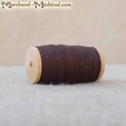 Flax yarn - dark brown