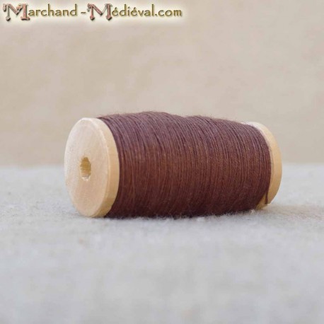 Flax yarn - dark brown