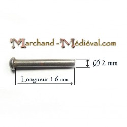 Rivets en acier : Ø 2 mm