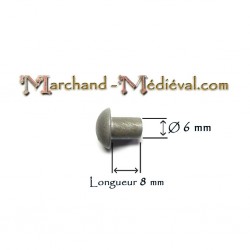 Rivet médiéval en acier : Ø 6 mm