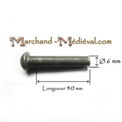Rivets pour bouclier en acier : Ø 6 mm