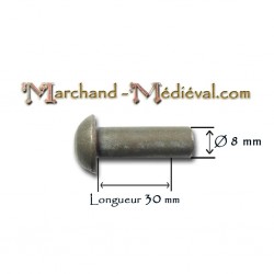 Rivets en acier : Ø 8 mm