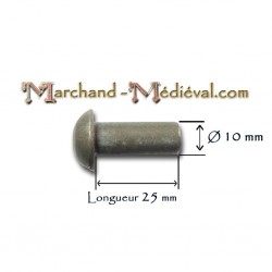 Rivets en acier : Ø 10 mm