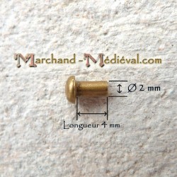 Rivets en laiton : Ø 2 mm