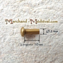Brass rivets : Ø 2 mm