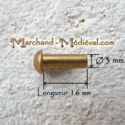 Brass rivets : Ø 3 mm