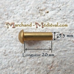Brass rivets : Ø 3 mm