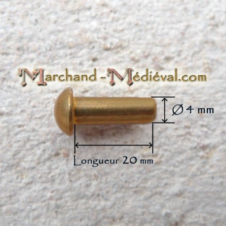 Brass rivets : Ø 4 mm