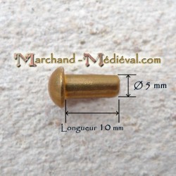 Brass rivets : Ø 5 mm