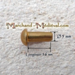 Brass rivets : Ø 5 mm