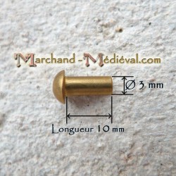 Brass rivets : Ø 3 mm