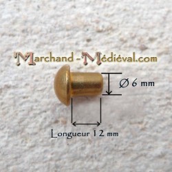 Brass rivets : Ø 6 mm