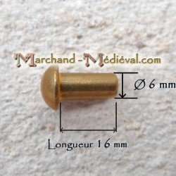 Rivets en laiton : Ø 6 mm
