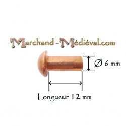 Copper rivets : Ø 6 mm