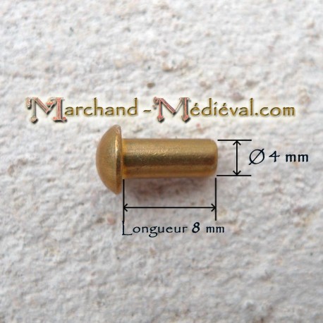 Rivets en laiton : Ø 4 mm