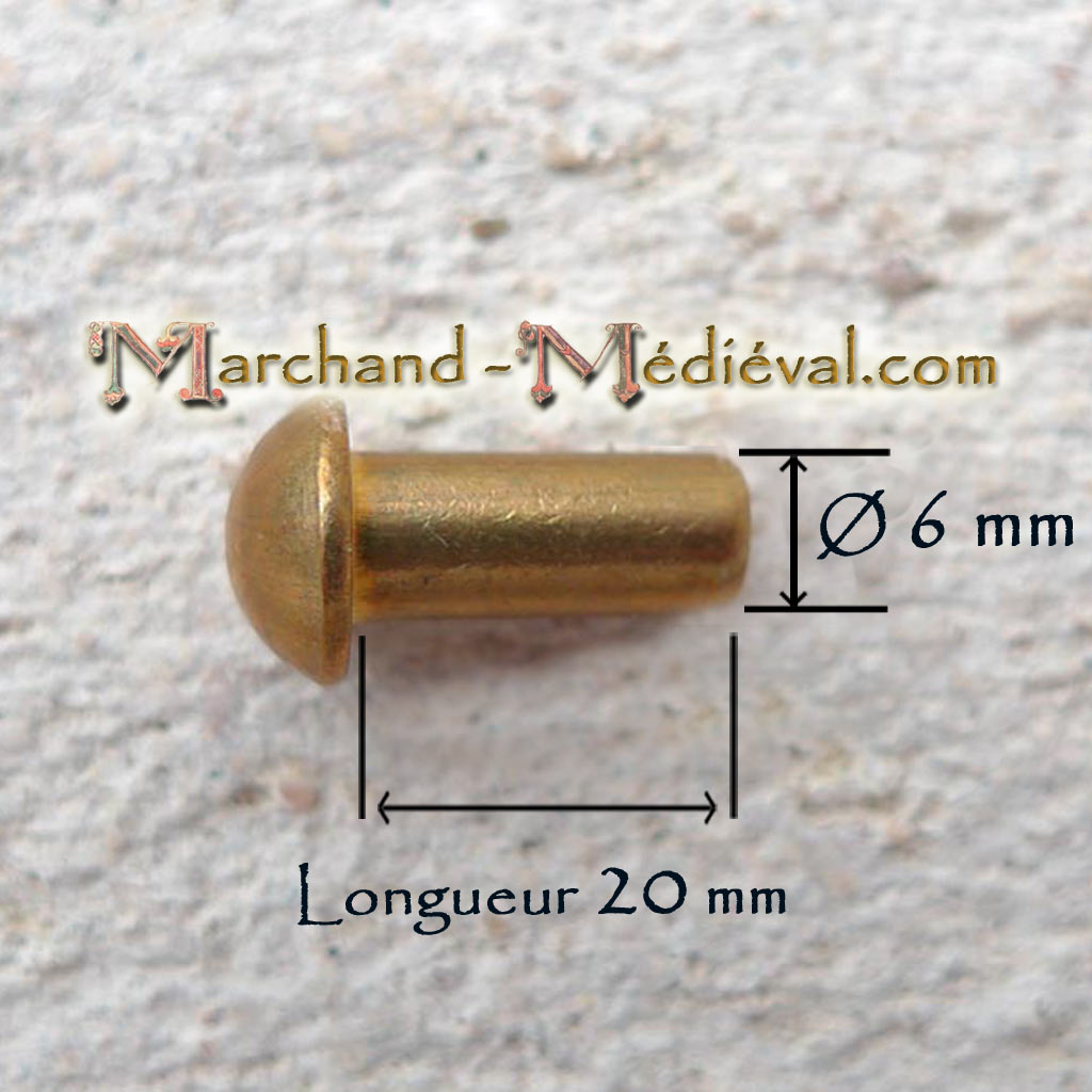 20 Rivets En Aluminium à Tête Ronde 6x20mm - Lot De 20 Pièces - Neuf Sous Emballage D'origine