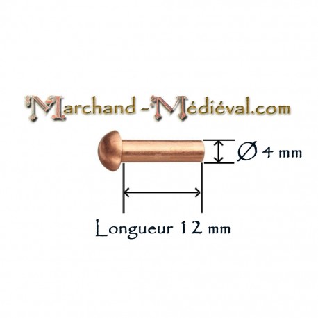 Copper rivets : Ø 4 mm