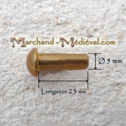 Brass rivets : Ø 5 mm