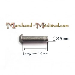 Rivets en acier : Ø 3 mm