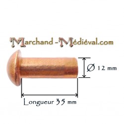 Copper rivets : Ø 12 mm