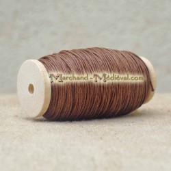 Satin linen thread - Light brown