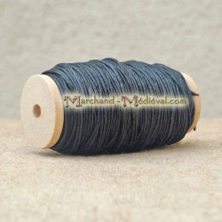 Satin linen thread - Black