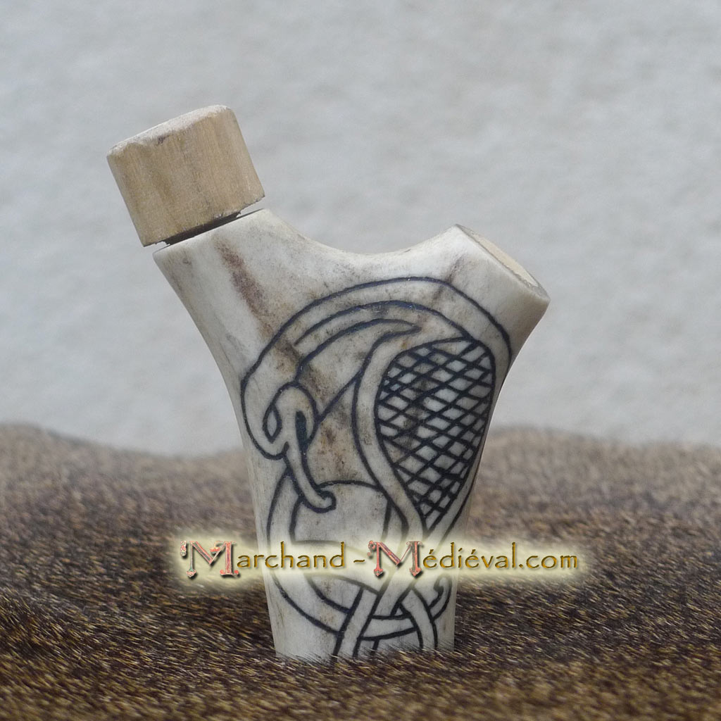 Boite tabatière ancienne Forme sabot Corne et bois Marron
