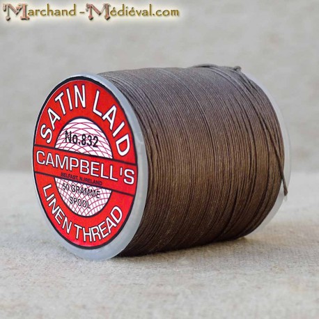 Satin Laid linen thread #832 - Dark brown