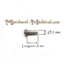 Steel solid rivet : Ø 2mm