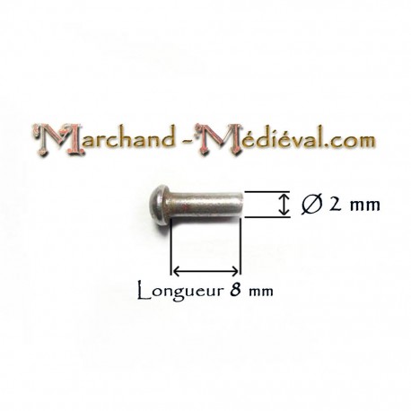 Steel solid rivet : Ø 2mm