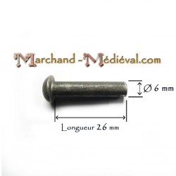 Steel solid rivet : Ø 6 mm