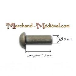 Steel solid rivet : Ø 8 mm