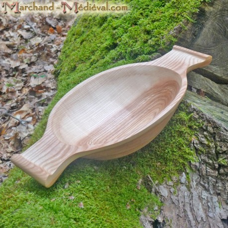 Elongated dish ash wood