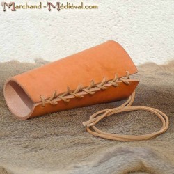 Leather arm guard for medieval bowman