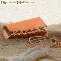 Leather arm guard for medieval bowman