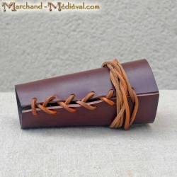 Leather arm guard for medieval bowman