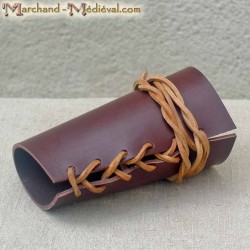 Leather arm guard for medieval bowman