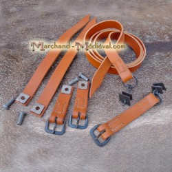 Harnessing system kit for shield : Guige strap & Forearm straps