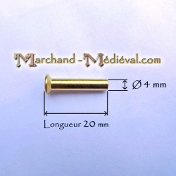 Countersunk head brass rivet : Ø 4 mm