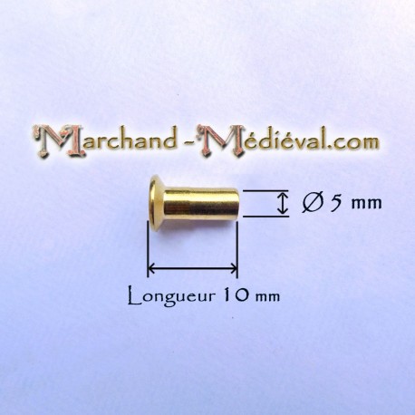 Countersunk head brass rivet : Ø 4 mm