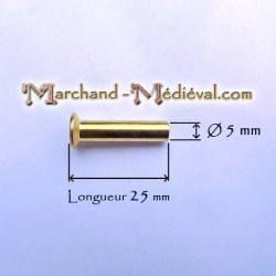 Countersunk head brass rivet : Ø 4 mm