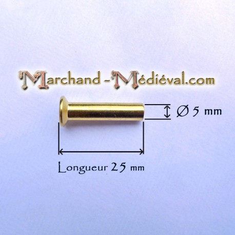Countersunk head brass rivet : Ø 4 mm