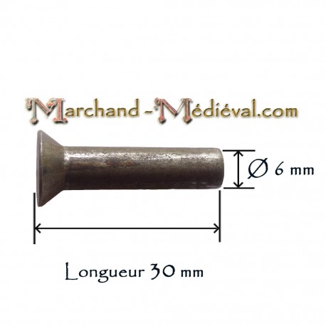 Countersunk head rivet : Ø 6 mm