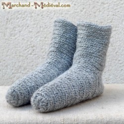 Chaussettes viking en naalbinding - Pure laine naturelle