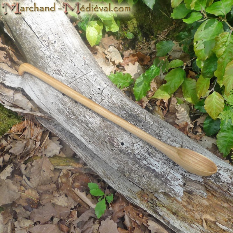 Grande cuillère à chaudron en bois de frêne