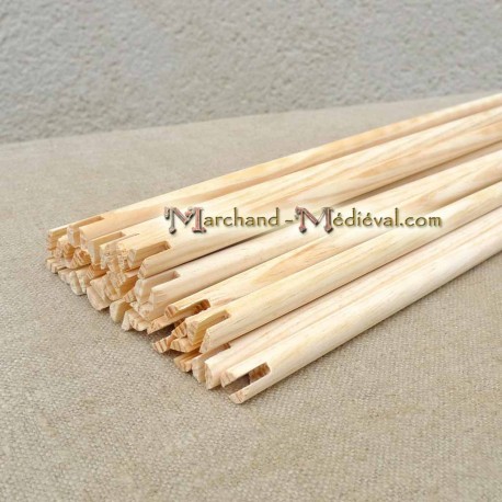 Wooden arrow shafts with self-nock