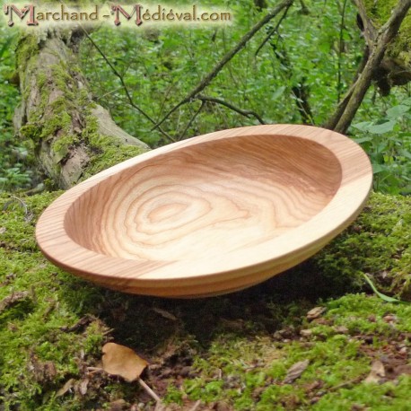 Assiette médiévale en bois de frêne 