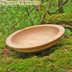 Assiette médiévale en bois de frêne 